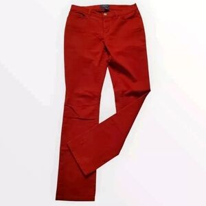 CHAPS Ralph Lauren Women’s 4 Red Jeans Straight Leg Slimming Mid Rise Madden Fit